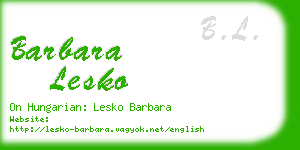 barbara lesko business card